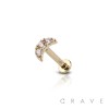 14K Gold PUSHIN LABRET WITH CRESCENT MOON