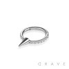 IMPLANT GRADETITANIUM CZ PRONG SET WITH SPIKE CLICKER/ NOSE RING