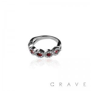 PINK GEM SETTING BRASS ALLOY ENGAGEMENT RING