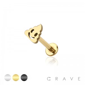 POOMOJI TOP INTERNALLY THREADED 316L SURGICAL STEEL LABRET/MONROE/CARTILAGE STUDS