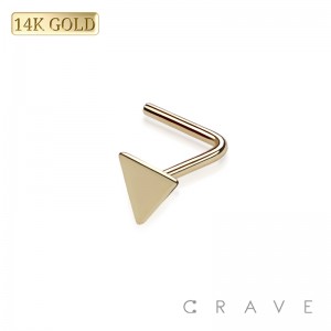 14Kt Gold NOSE "L" SHAPE WITH TRIANGLE TOP