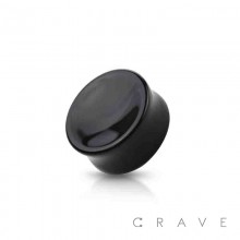 BLACK GLASS CONCAVE DOUBLE FLARE PLUG