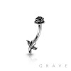 316L SURGICAL STEEL ANTIQUE ROSE CURVED BARBELL