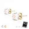 PAIR OF HYPOALLERGENIC 316L SURGICAL STEEL SQUARE CZ STUD EARRINGS