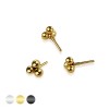 TRIPLE MICRO BEAD HEAD 316L SURGICAL STEEL PUSH IN THREADLESS LABRET TOP PART