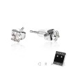 PAIR OF HYPOALLERGENIC 316L SURGICAL STEEL ROUND CZ STUD EARRINGS