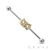 OWL EYE 316L SURGICAL STEEL INDUSTRIAL BARBELL