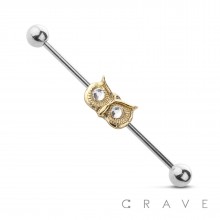 OWL EYE 316L SURGICAL STEEL INDUSTRIAL BARBELL