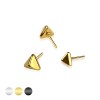 SMALL PYRAMID TRIANGLE 3D STUD PUSH IN STUD PIN PART 316L SURGICAL STEEL 