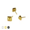 SMALL PYRAMID SQUARE 3D STUD PUSH IN STUD PIN PART 316L SURGICAL STEEL 