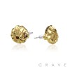 18K GOLD PLATED STAINLESS STEEL ROUND SHAPE NUGGET EARRING