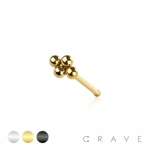 QUAD MICRO BEAD HEAD 316L SURGICAL STEEL NOSE BONE