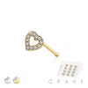 12PCS OF 925 STERLING SILVER NOSE BONE STUD WITH CZ PRONG HEART TOP