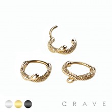 SNAKE HINGED SEGMENT HOOP RING 316L SURGICAL STEEL