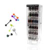 144PCS OF ASSORTED BIO-FLEX ACRYLIC BALL BARBELL AND TONGUE RING PANEL WITH FREE 2-SIDED ACRYLIC COUNTERTOP SPINNER DISPLAY