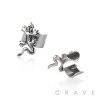 PAIR OF 316L STAINLESS STEEL GECKO EAR CUFF