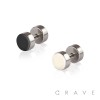 DOUBLE SIDED ENAMEL 316L SURGICAL STEEL FAKE PLUG