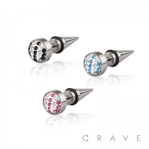 SPIKED GEMS 316L SURGICAL STEEL FAKE PLUG