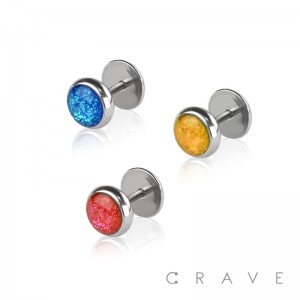 EPOXI GLITTERED 316L SURGICAL STEEL FAKE PLUG