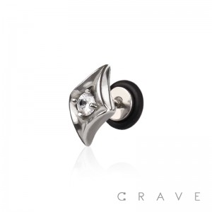 316L SURGICAL STEEL KITE WITH GEM FAKE PLUG 