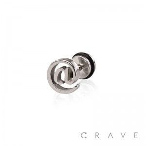 316L SURGICAL STEEL FAKE PLUG W/ @ SYMBOL