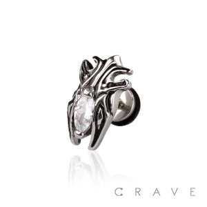 316L SURGICAL STEEL FAKE PLUG VIKING GOTHIC GEM