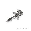316L SURGICAL STEEL FAKE PLUG W/ LIGHTING SKULL