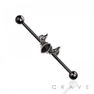 BLACK BAT 316L SURGICAL STEEL INDUSTRIAL BARBELL