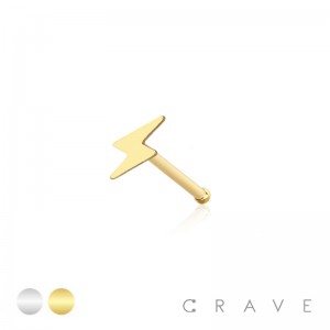 LIGHTNING BOLT FLAT HEAD 316L SURGICAL STEEL NOSE BONE