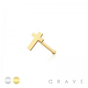 CROSS FLAT HEAD 316L SURGICAL STEEL NOSE BONE