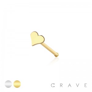 HEART FLAT HEAD 316L SURGICAL STEEL NOSE BONE