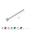 316L SURGICAL STEEL NOSE 15MM STRAIGHT FISHTAIL PIN WITH GEM