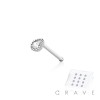 12PCS OF 925 STERLING SILVER NOSE BONE STUD WITH CZ TEAR DROP