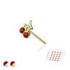 20 PCS OF CHERRY TOP 925 STERLING SILVER SET NOSE RING PACKAGE