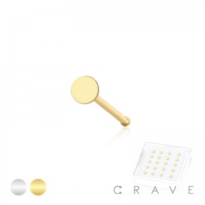 20PCS OF ROUND FLAT HEAD 316L SURGICAL STEEL NOSE BONE  BOX