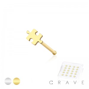 20PCS OF PUZZLE FLAT HEAD 316L SURGICAL STEEL NOSE BONE  BOX