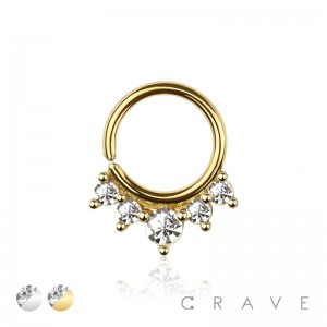 5 PRONG LINED 316L SURGICAL STEEL SEPTUM RING