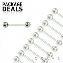 50 PCS OF 316L SURGICAL STEEL BARBELL PACKAGE PLAIN BALL