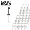 50PCS OF BLACK IP OVER 316L SURGICAL STEEL LABRET WITH BALL PACKAGE