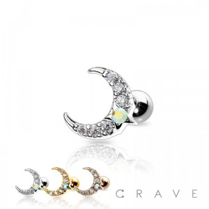 316L SURGICAL STEEL MINI MOON CARTILAGE BARBELL