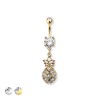 PINEAPPLE DANGLE 316L SURGICAL STEEL BELLY BUTTON RING