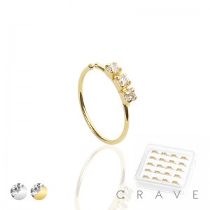 20PCS OF 3 CRYSTAL LINED 925 STERLING SILVER NOSE HOOP O-RING PACKAGE