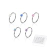 SYNTHETIC OPAL STONE PRONG SET 316L SURGICAL STEEL NOSE HOOP BOX