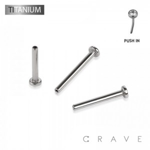 IMPLANT GRADE TITANIUM 2.5MM FLAT DISK THREADLESS PUSH IN LABRET BAR