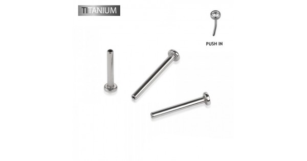 IMPLANT GRADE TITANIUM 2.5MM FLAT DISK THREADLESS PUSH IN LABRET BAR ...