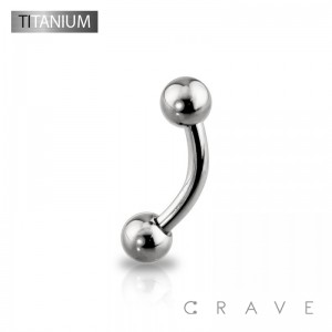 IMPLANT GRADE SOLID TITANIUM EYEBROWS WITH BALL (external thread)