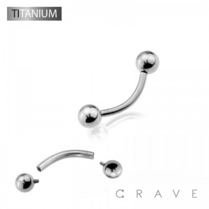 IMPLANT GRADE SOLID TITANIUM INTERNALLY THREADED EYEBROWS WITH BALL