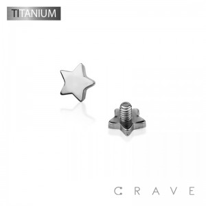 IMPLANT GRADE SOLID TITANIUM INTERNALLY THREADED STAR DERMAL TOP PARTS(TOP PART ONLY)