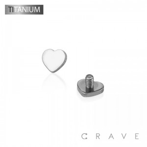 IMPLANT GRADE SOLID TITANIUM INTERNALLY THREADED HEART DERMAL TOP PARTS(TOP PART ONLY)