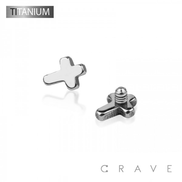 IMPLANT GRADE SOLID TITANIUM INTERNALLY THREADED CROSS DERMAL TOP PARTS